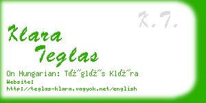 klara teglas business card